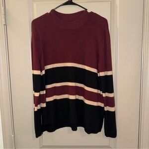 Brooks Brothers Burgundy and Black Striped Sweater